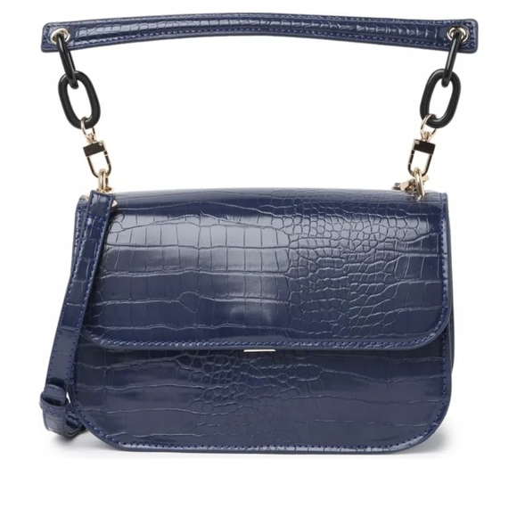 Fire Saddle Flap crossbody bag with gold accent - Picture 1 of 5
